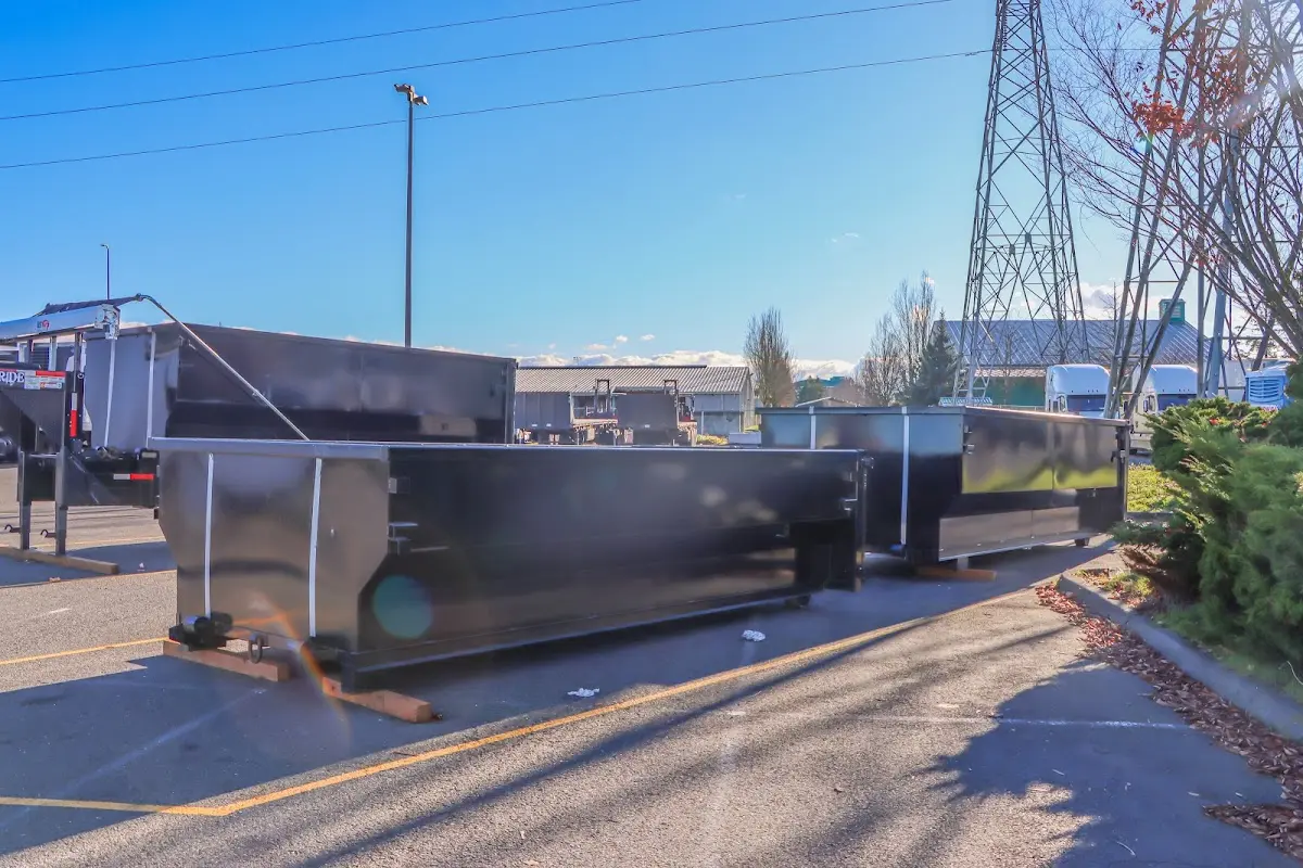 Roll-off dumpster ready for waste disposal at job site for Roofing Dumpster Rental in Granite Bay